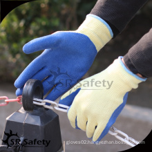 SRSAFETY 10g polyester palm coated crinkle latex forest work glove